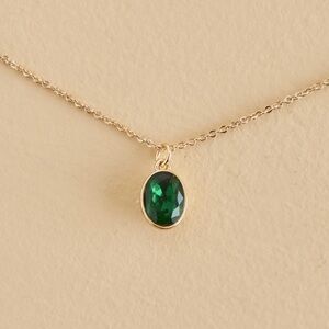 Emerald Birthstone Pendant Necklace